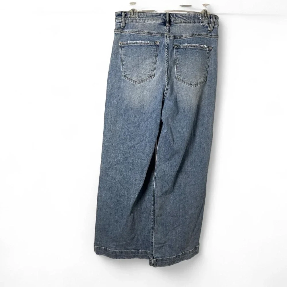 Risen Jeans blue wide leg jeans cropped Size 29